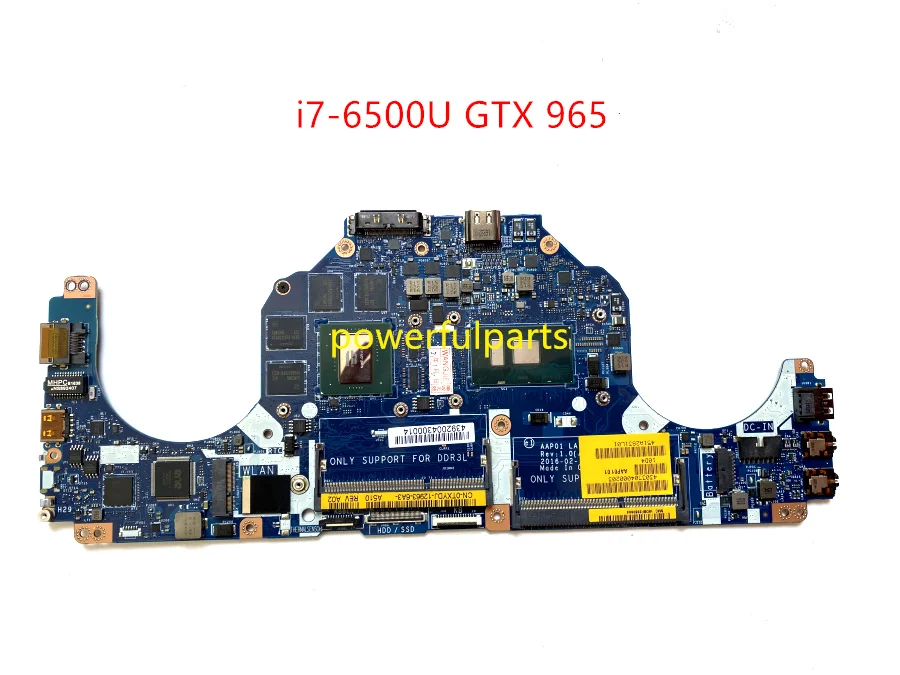 

100% new for Dell Alienware laptop Motherboard 13 R2 with i7-6500 cpu + GTX 965 GPU 0TXYDJ AAP01 LA-C902P mainboard tested ok