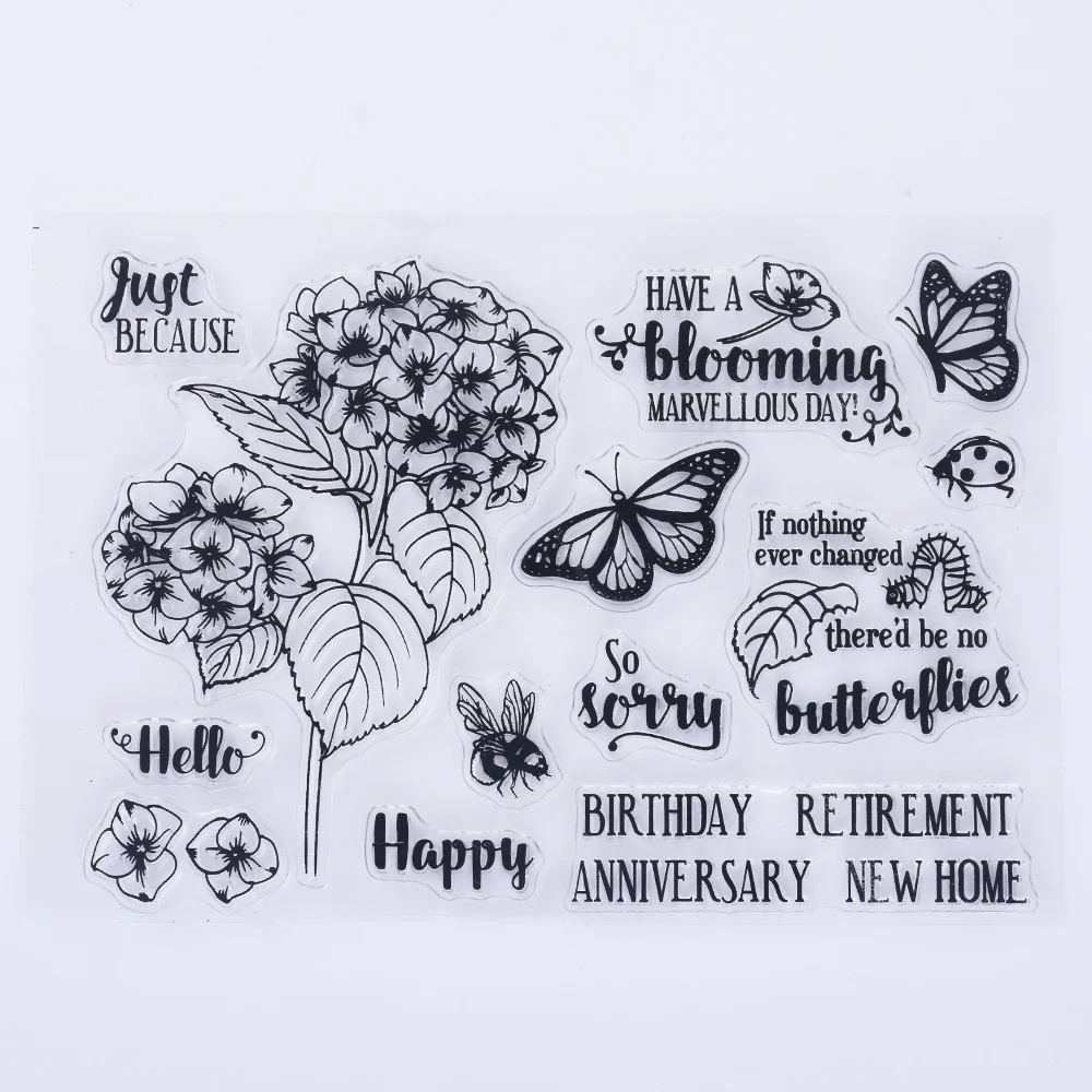 1 шт. растения листья цветы узор прозрачный штамп сделай сам силикон резиновый