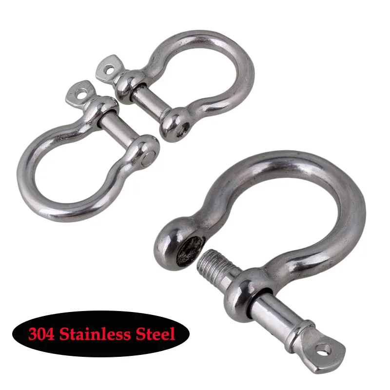 M5 Silver 304 Stainless Steel Rustproof Screw Pin Anchor Bow Shackle Clevis European Style | Обустройство дома