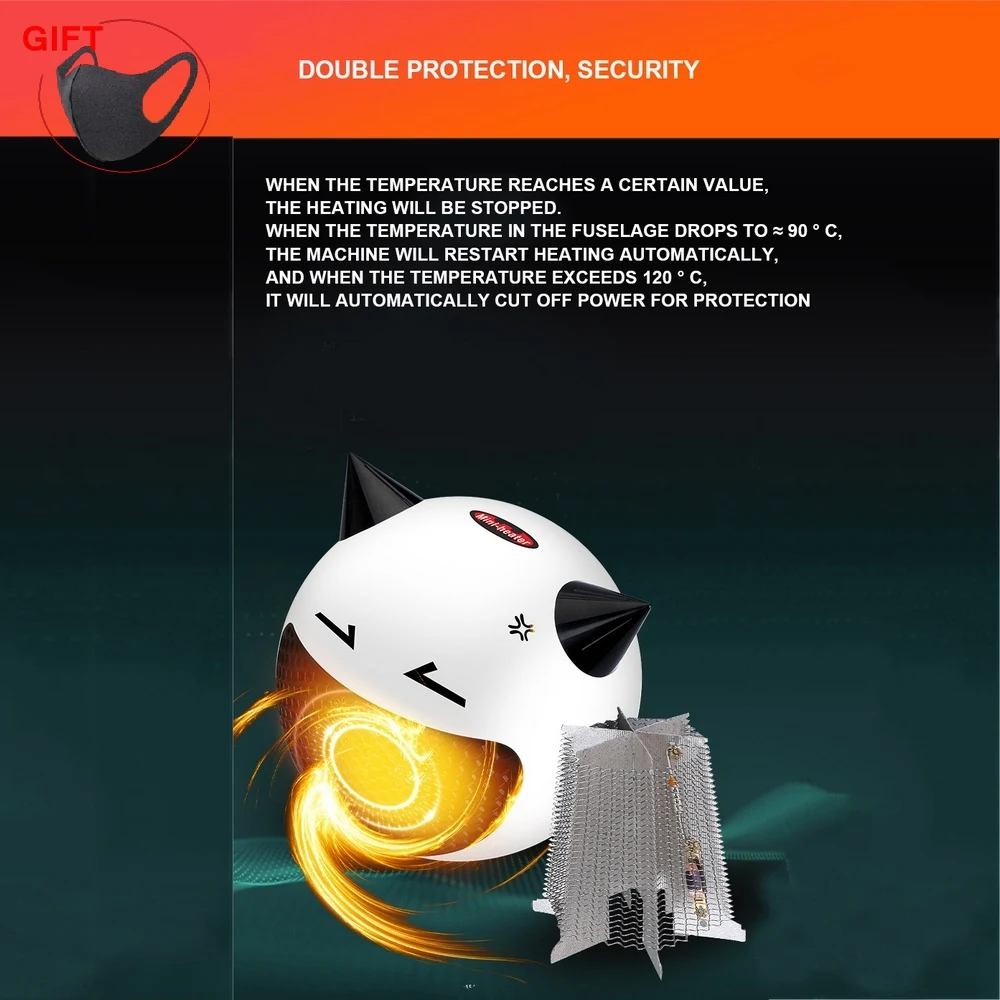 Домашний обогреватель мультяшный модный Настольный 450 Вт мини электрический