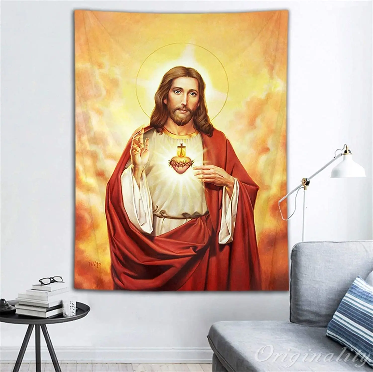 

Jesus Christ In Heaven Wall Hanging Religion Christian Tapestry Art Poster Decoration For Living Room Bedroom