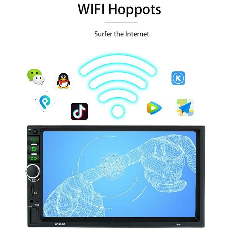 Android 8 1 автомобильный стерео gps Navi MP5 плеер двойной 2Din Wi Fi 7 дюймов 4 ядра BT с 4LED