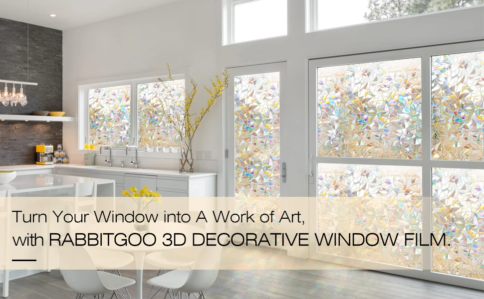 Rabbitgoo 3D окно конфиденциальности без клея статическая цветная пленка декоративная для стекла не клейкая термоконтроль анти УФ Тонирующая наклейка