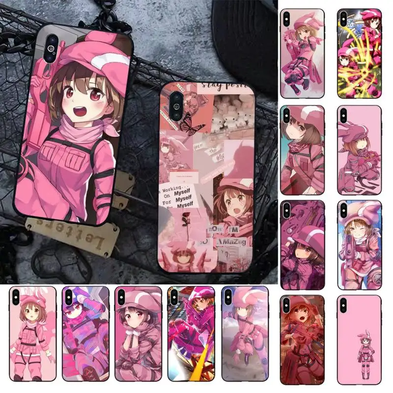 

Anime Llenn Gun Gale Online SAO Phone Case for iPhone 13 11 12 pro XS MAX 8 7 6 6S Plus X 5S SE 2020 XR cover