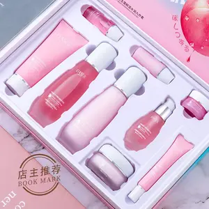 Персиковый пробиотик LAIKOU, 9 шт., набор средств для ухода за кожей лица, восстанавливающий, омолаживающий, против морщин, увлажняющий, отбеливающий, тонизирующий крем для лица