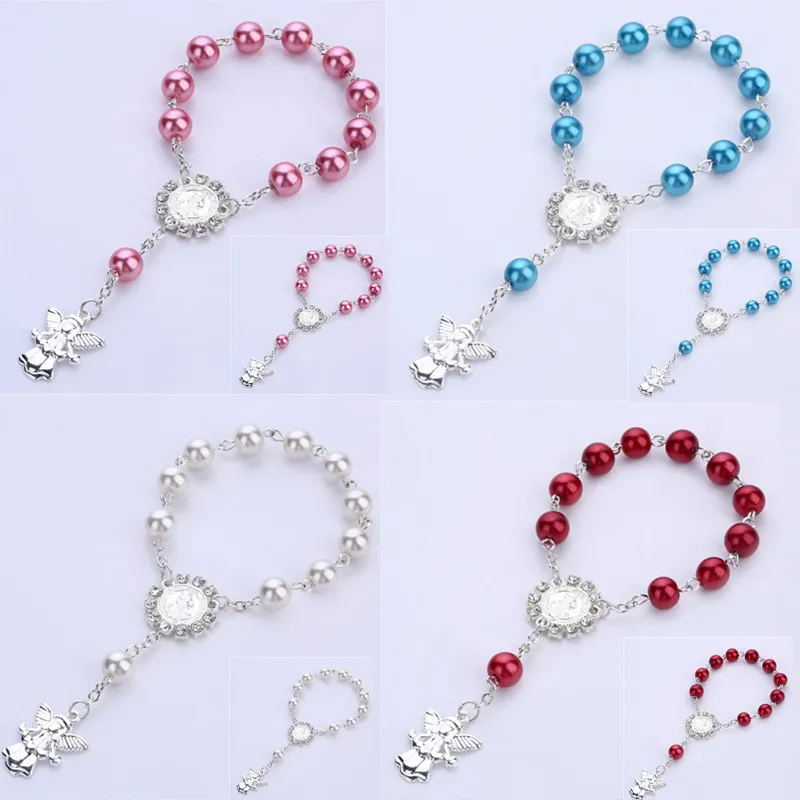 

New Trend 5 Styles Cross Pendant Rosary Heart Angel Unisex Bracelets Jewelry Accessories Hot Sales Gifts For Man And Woman
