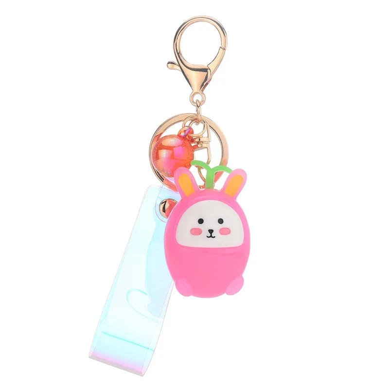 

Luminous creative cartoon resin with lamp tree bud rabbit girl keychain cute girl heart rabbit ornament school bag small gift