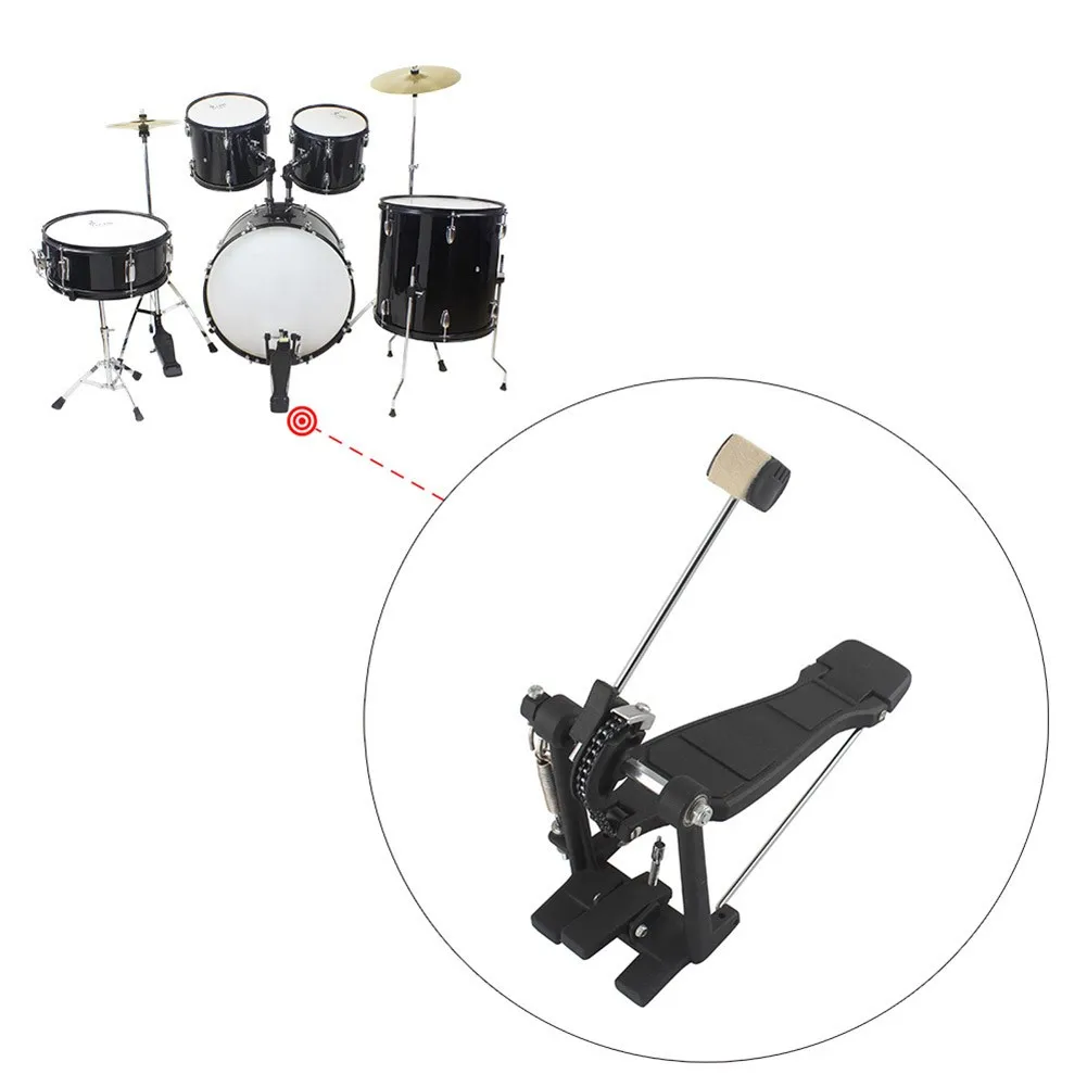 

1pcs Black Bass Drum Pedal Hammer Beater Stainless Steel Handle Felt Hammer Head Drum Pedal Accessories