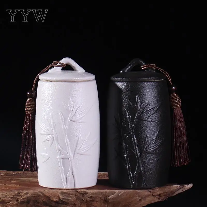 

Black And White Funeral Ashes Jar Urn For Human Cremation Pet Ashes Holder Ceramic Keepsake Ashes Urns Casket Seal Storage Jar