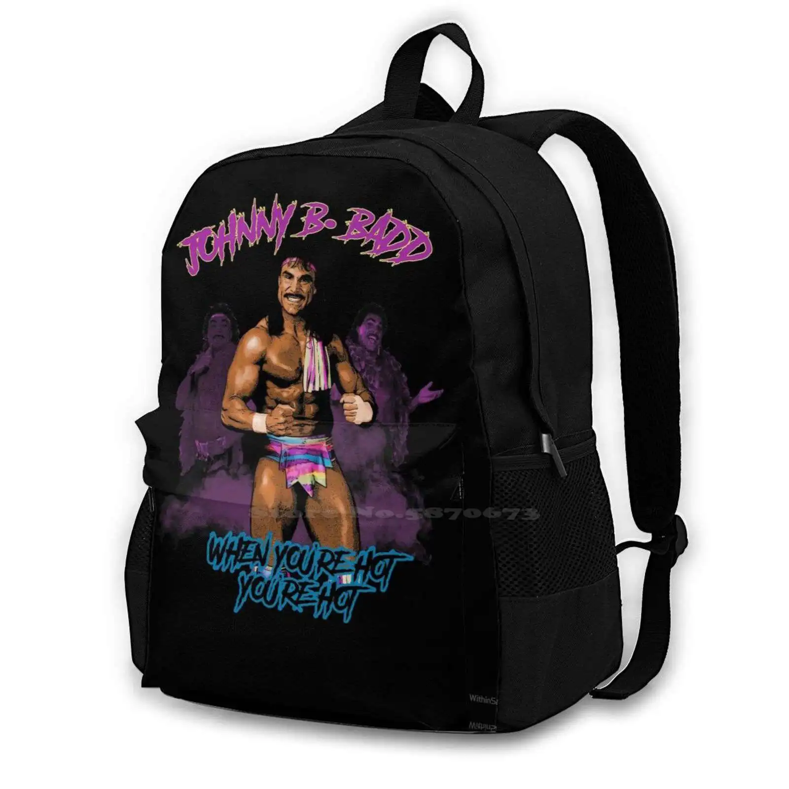 

Johnny B. Badd Teen College Student Backpack Laptop Travel Bags Johnny B Badd Marc Mero Wwf World Championship Wrestling Little