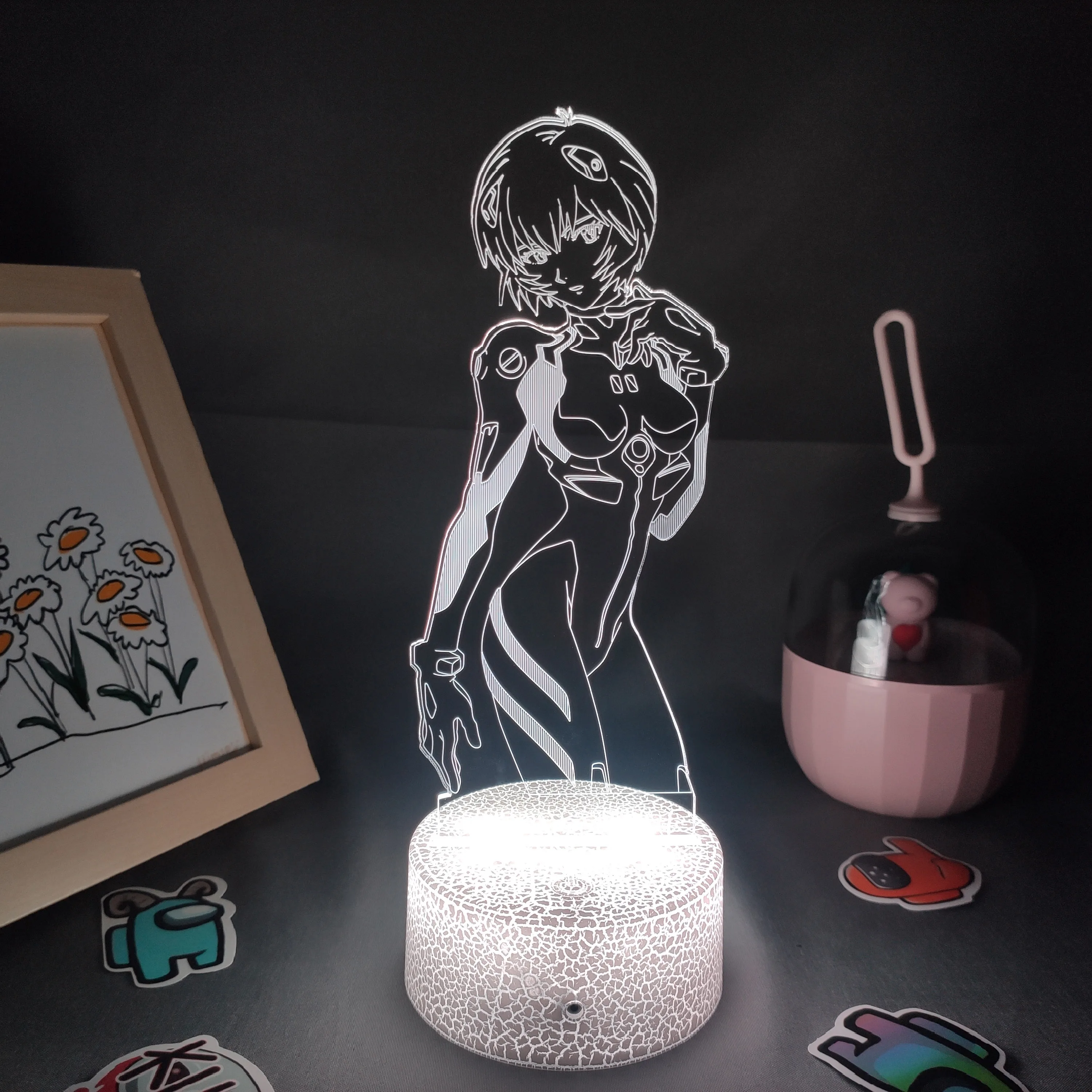 

Anime EVA Ayanami Rei Figure RGB 3D RGB led Night Lights Birthday Gift for Friends Lava Lamp Manga Taber Decoration Evangelions