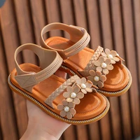 girls sandals flowers sweet soft childrens beach shoes kids summer floral sandals princess fashion cute baby girl shoes
