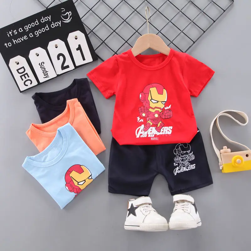 Модный Детский костюм летняя Новинка тонкий повседневный из 2 предметов с