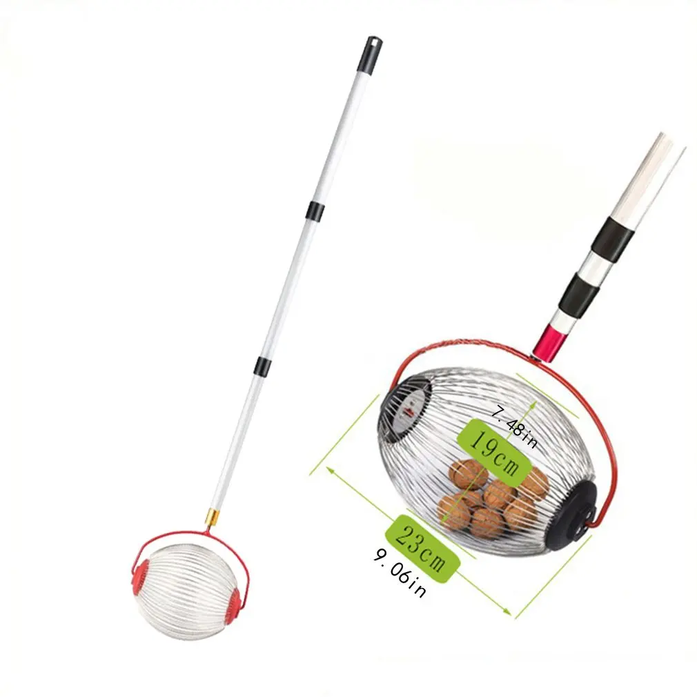 Cosechadora de nueces de aleaci&oacute;n de aluminio retr&aacute;ctil para jard&iacute;n, recolector de frutas, herramienta familiar, novedad-4