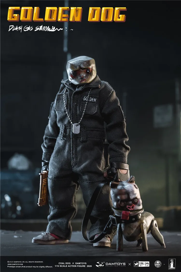 

DAMTOYS x COALDOG 1/12 PES022 GOLDEN DOG Figuer Model 6'' Dog Head Male Doll In Stock