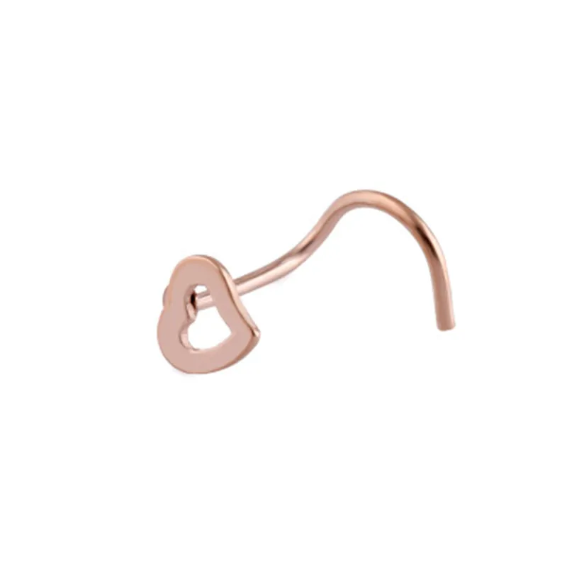 Rose Gold Горячее предложение 1 шт. Модные Украшения для тела для девушек кольцо для носа из нержавеющей стали и шпильки из нержавеющей стали пирсинг носа панк вечерние ювелирные изделия - Окраска металла: Rose Gold