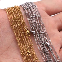 10pcslot width 1 5mm stainless steel bead gold chain necklace women chains diy jewelry findings making materials accessories