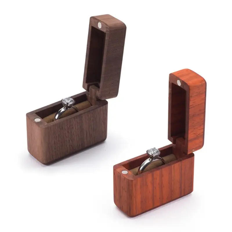 

Wood Ring Bearer Box Wedding Engagement Ring Holder Box Jewelry Box Favor Gift