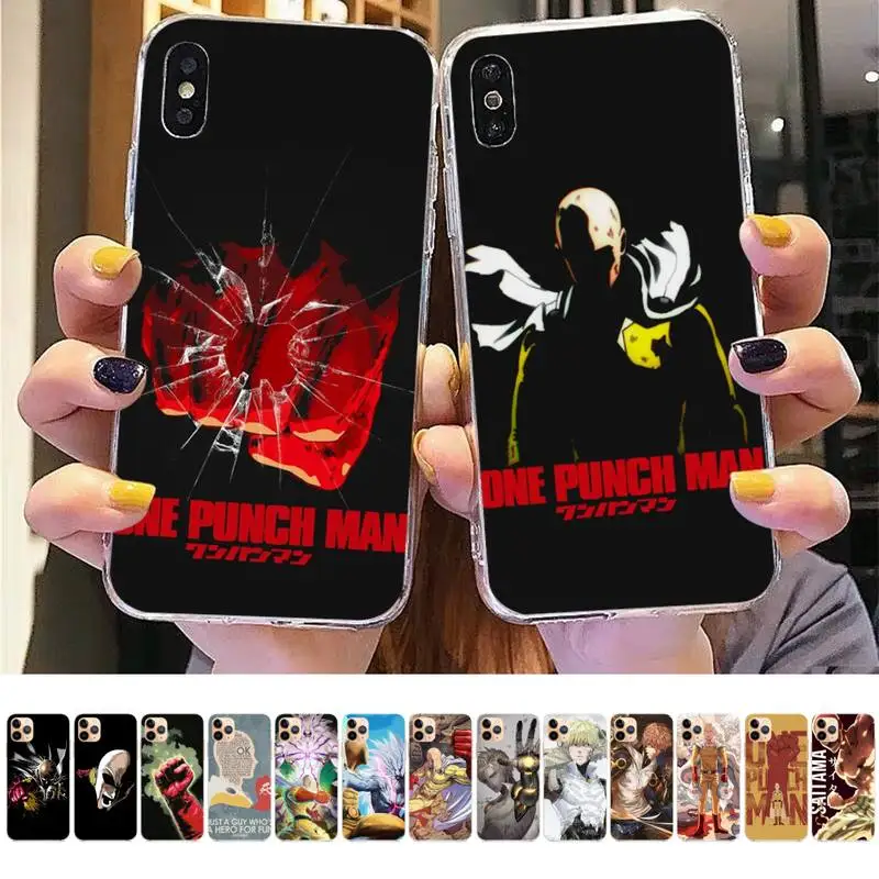 

MaiYaCa One Punch Man Phone Case for iPhone 11 12 13 mini pro XS MAX 8 7 6 6S Plus X 5S SE 2020 XR cover
