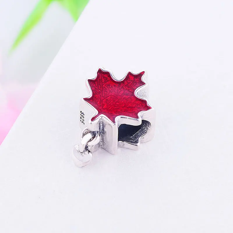 Канада Кленовый лист флаг подходит оригинальный ПАН браслет 925 пробы Серебряный