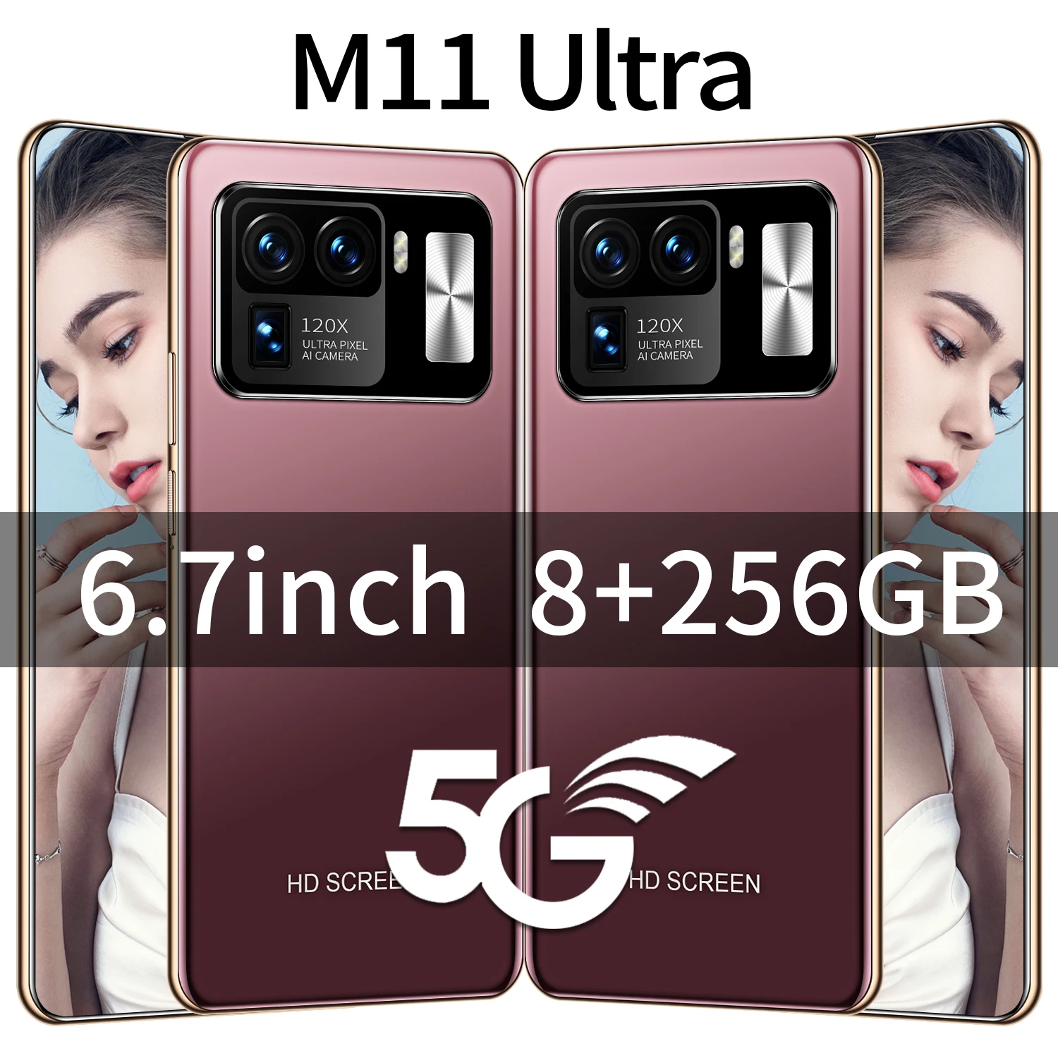 

2021 latest M11Ultra fingerprint unlocking 256G6800mAh battery capacity global version borderless cellphone6.7 inch face screen