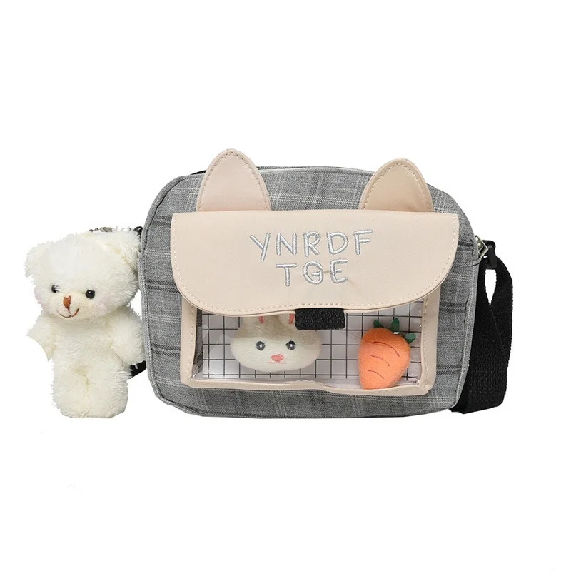 

Small Canvas Women Shoulder Bags 2021 New Cute Girl Student Messenger Bag Cotton Cloth Harajuku Crossbody Bag Purse Phone Bag
