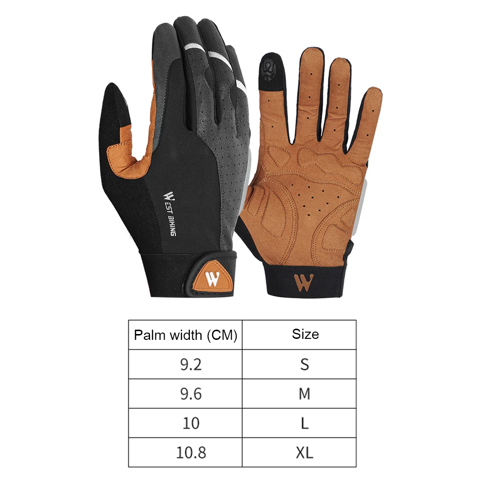 

Cycling Gloves Full Finger Touchscreen Anti Slip Bike Bicycle Gloves Portable Waterproof Cycling Elements for WEST BIKING