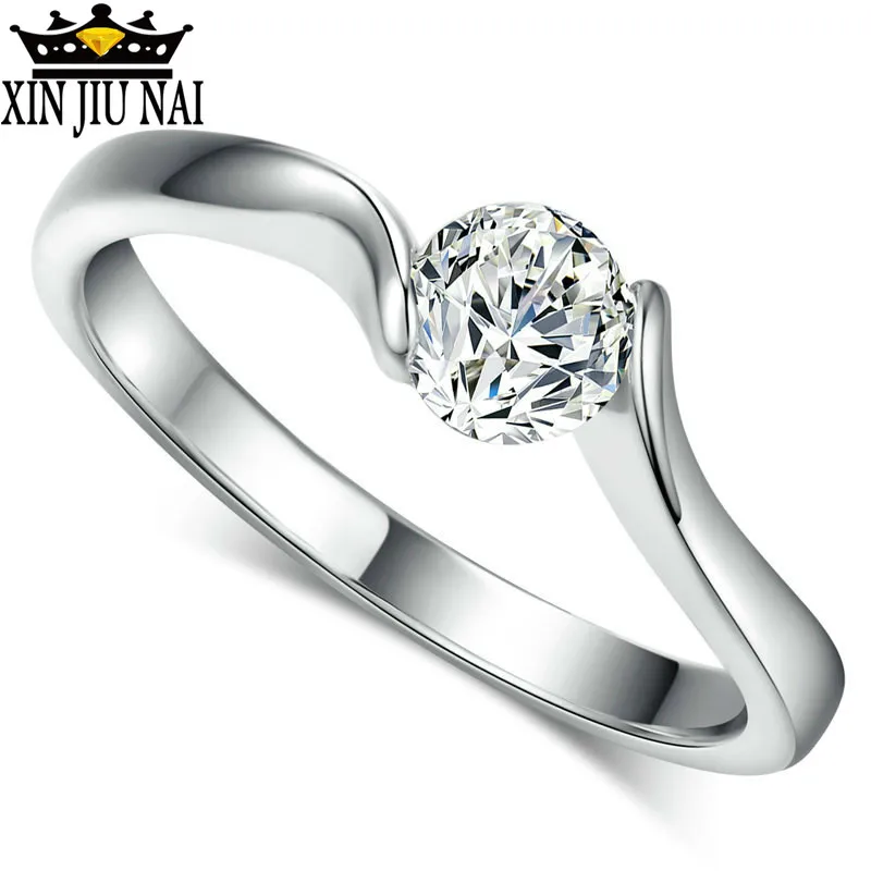 925 Anillos серебряные Простые Модные кольца со стразами для женщин Сияющие AAA