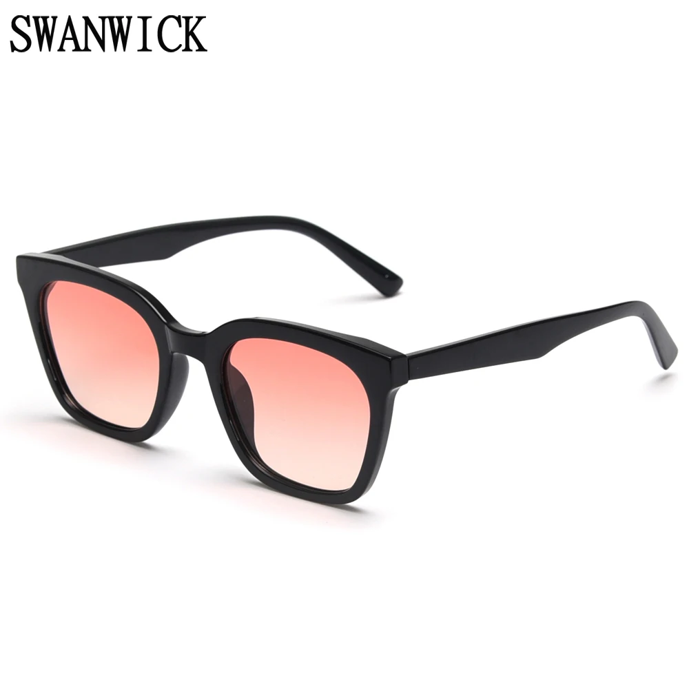 

Swanwick square frame sunglasses men polarized UV400 light orange lens black sun shade retro Korean style Summer outdoor tourism