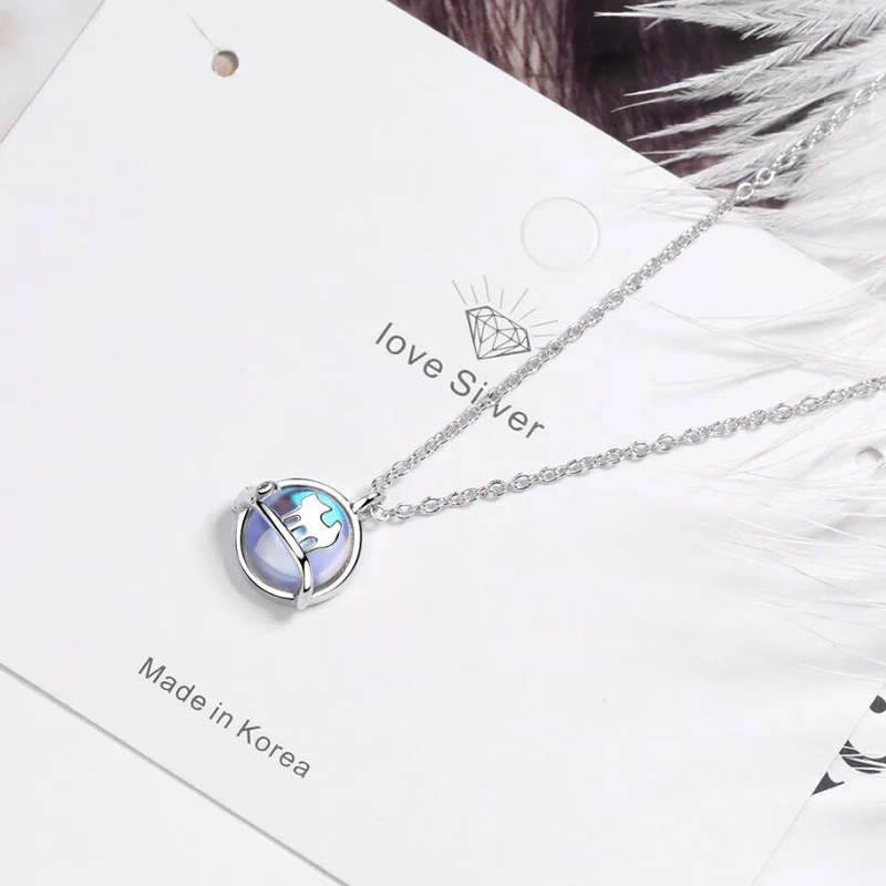 Женское ожерелье из серебра 925 пробы с кристаллами|Подвески| |