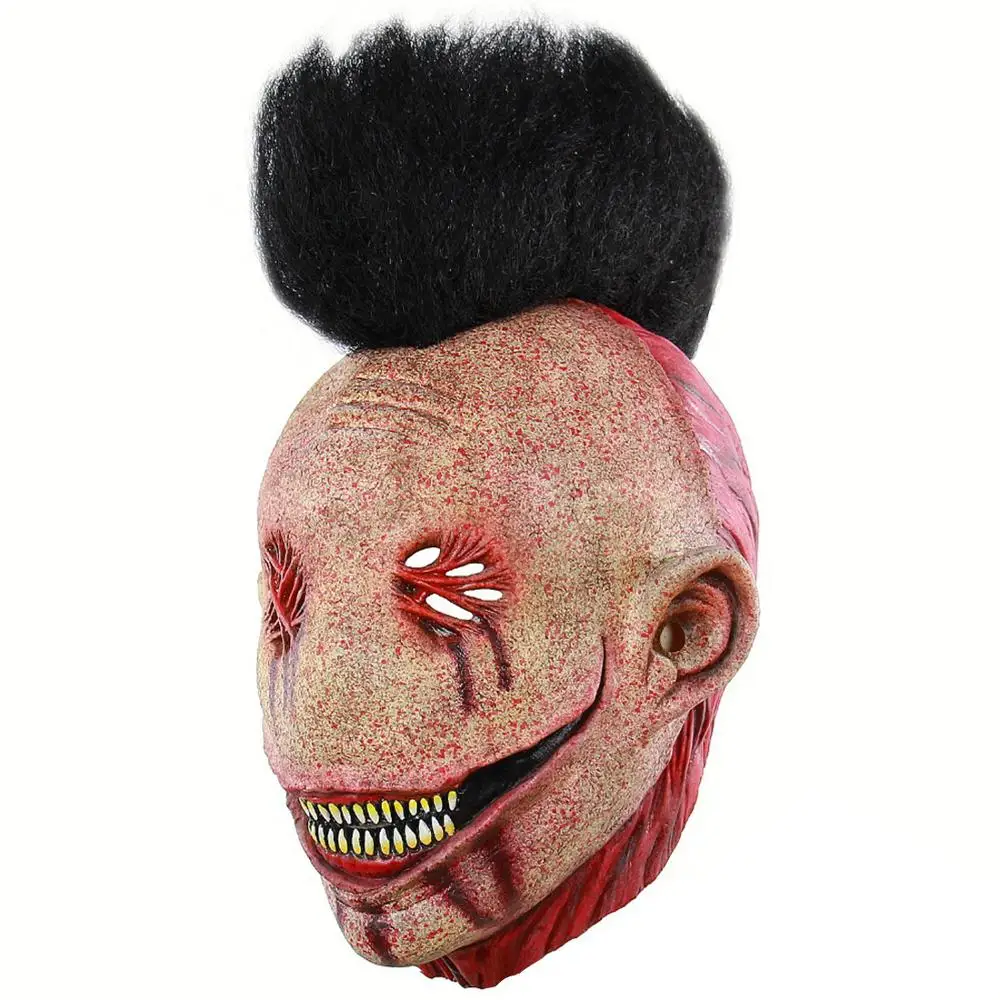 

Halloween Bloody Animal Mask Scary Fish Mouth Mask Rip Monster Bleeding Latex Show Animal Headgear Accessory Mask