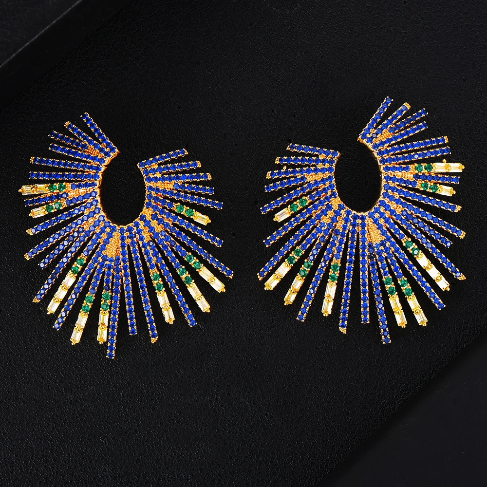 GODKI Роскошные серьги-гвоздики с фейерверком для женщин свадебные серьги