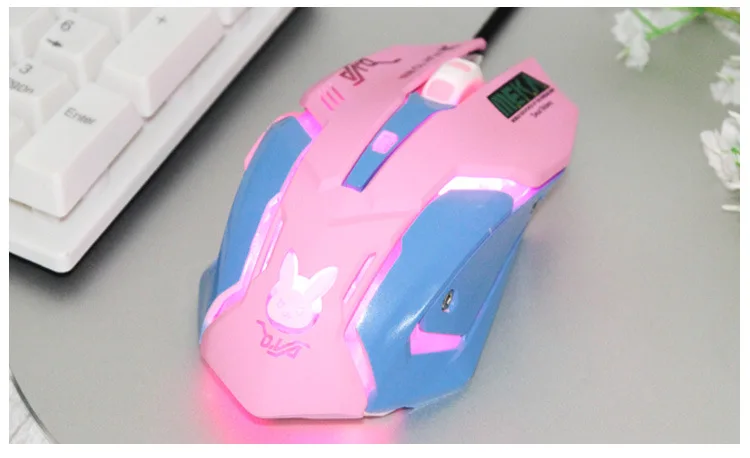 Overwatch OW D. VA DVA Mercy mouse дышащий светодиодный игровой с подсветкой Проводной USB компьютер PC& Mac E-sports геймеры подарок