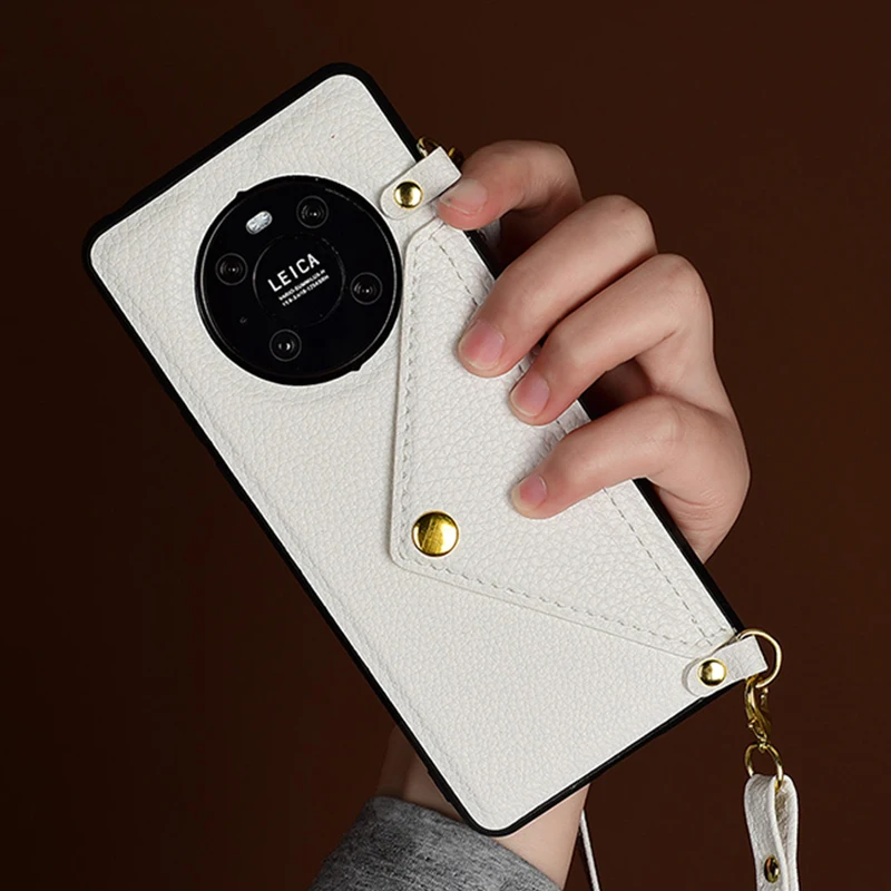 

Crossbody Phone Case for Huawei Mate40 5G Cover PU Lychee Pattern Capa Funda Para for Huawei Mate40 Pro Envelope Holder Cases