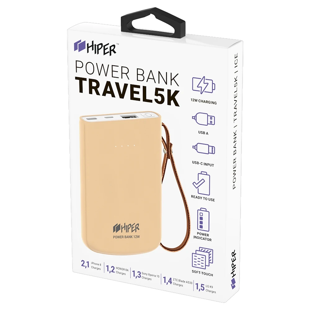 Внешний аккумулятор HIPER Travel5k Peach 5000 мАч | Мобильные телефоны и аксессуары