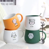 ins style glass coffee tea drinks dessert breakfast milk cup letter printed transparent glass mugs handle drinkware dining tools