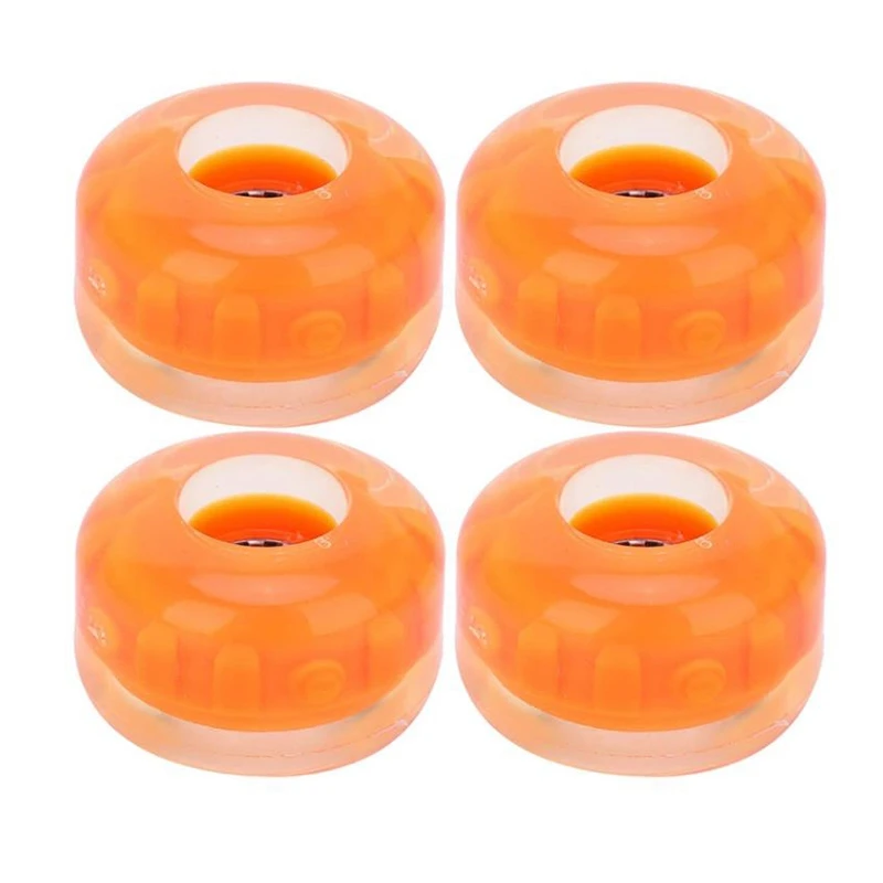 

4 Pcs Flash Skateboard Wheels Double Rocker Wheels Longboard Roller Parts PU Downspeed Sliding Wheels,54X36mm,Orange