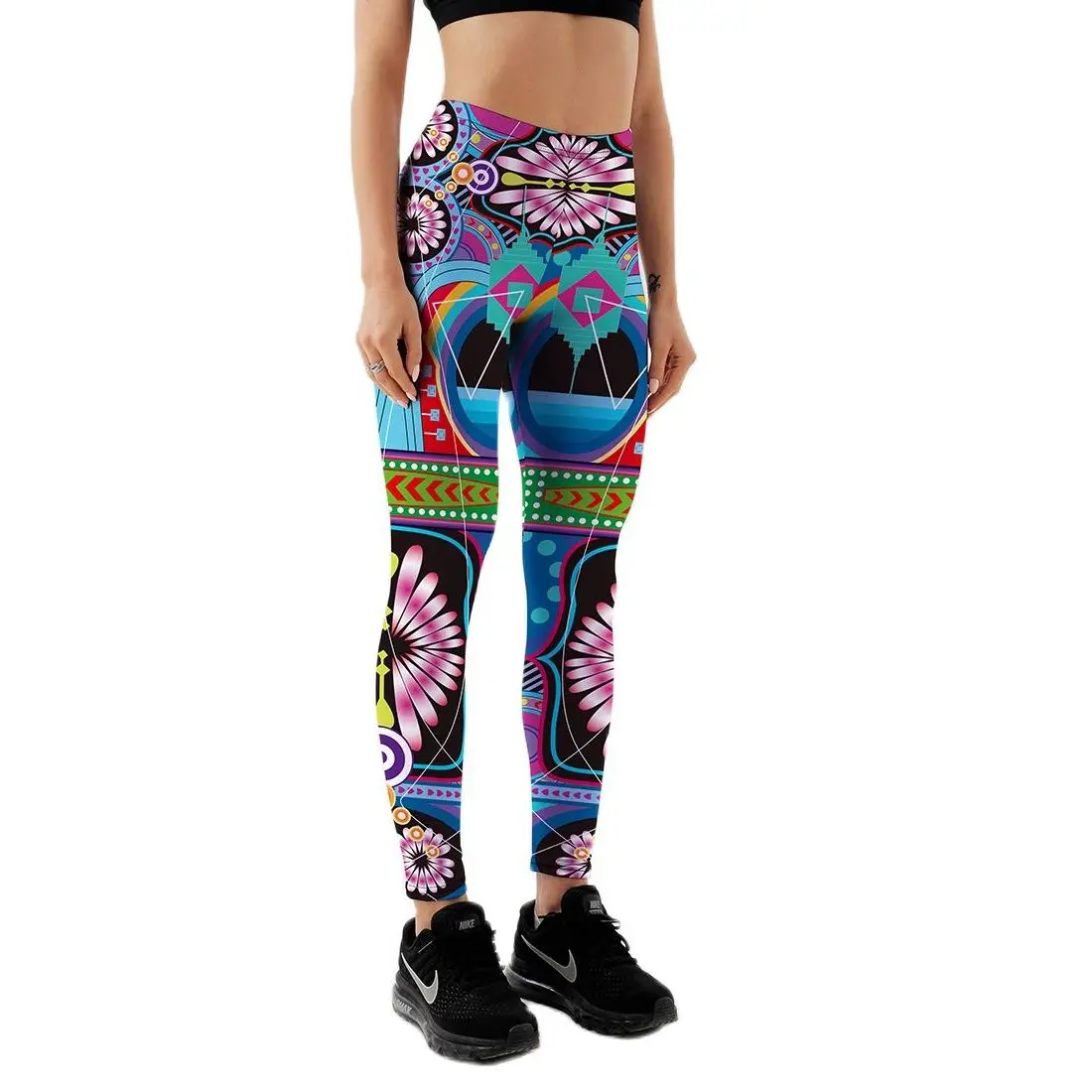 

Женские леггинсы для фитнеса из 12% спандекса с принтом