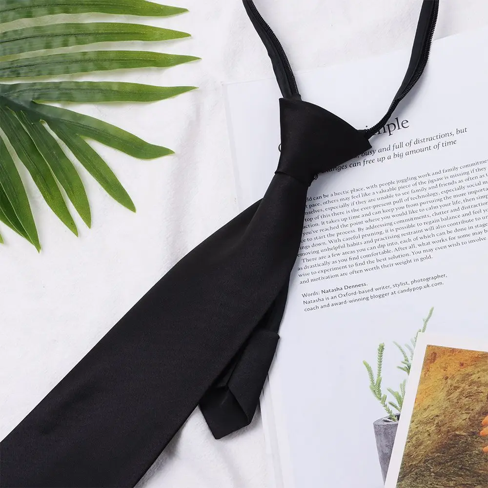 Унисекс черный простой зажим для галстука галстук безопасности Униформа рубашка