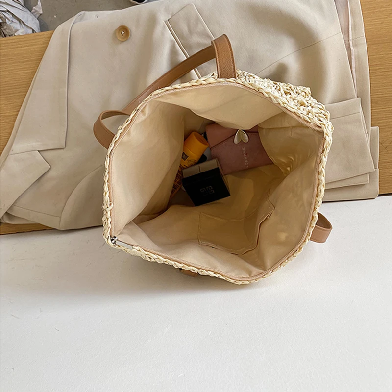 Квадратная Соломенная Сумка Ручной Работы В Богемном Стиле Пляжная Сумка-тоут С