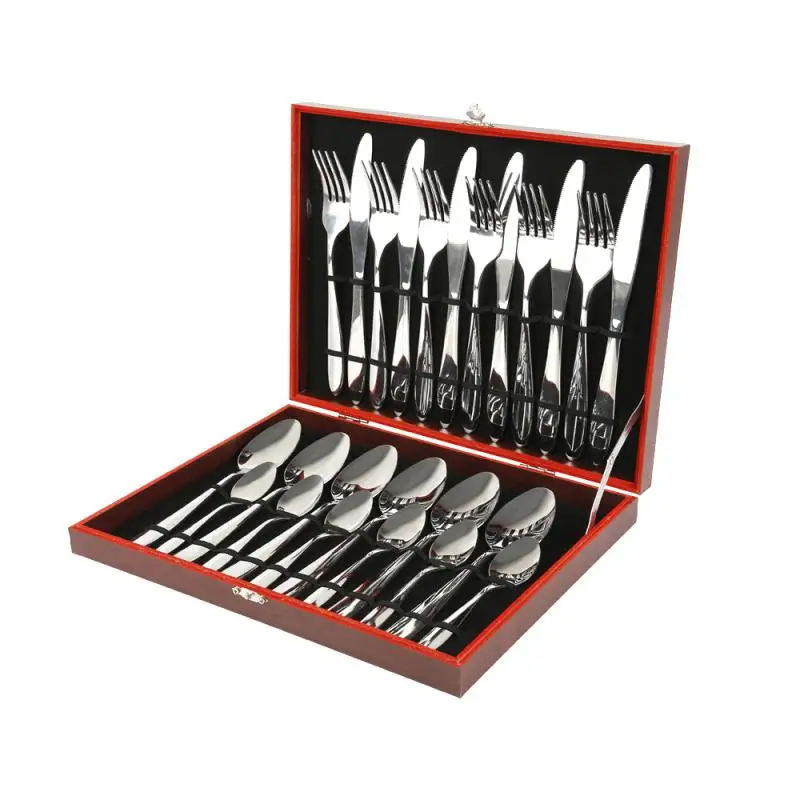 

Набор высококлассной столовой посуды из нержавеющей стали, 24 шт.