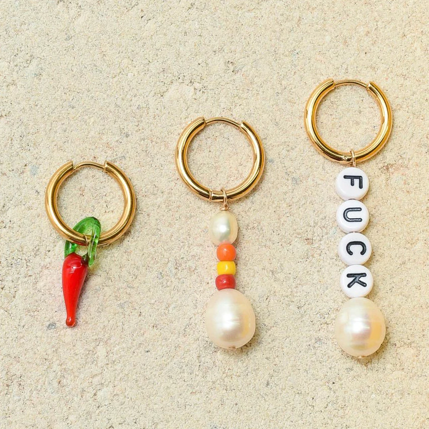 Женские серьги подвески ручной работы нестандартные из натурального