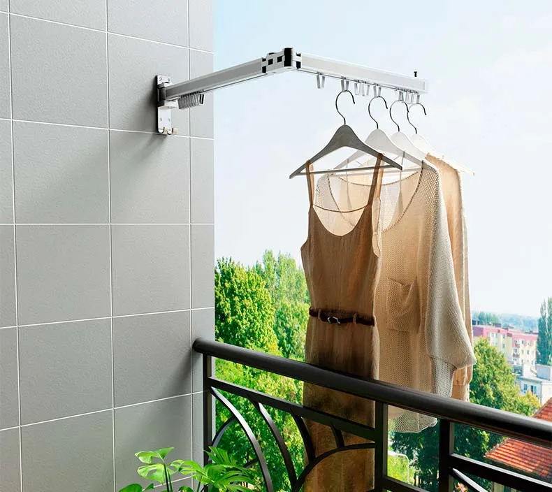 Телескопическая сушилка лучшего качества настенная складная вешалка бытовая