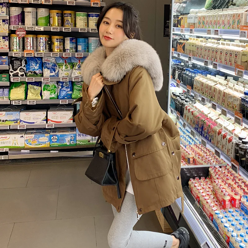 2021 New autumn winter Women Fashion Down long hoodie down Parkas Cotton Loose Jackets Thick Female Long warm coat clothing