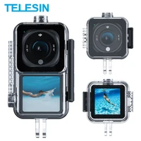 telesin 45m waterproof housing case for dji action 2 heat sinking underwater case high strength protector cover for action 2