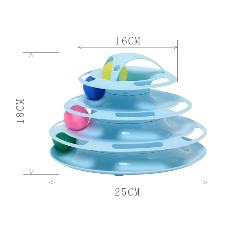 

Four Levels Pet Cat Toy Funny Tower Tracks Disc Training Intelligence Amusement Plate Cat Ball Toys For Cats Kitten Pet Supplies