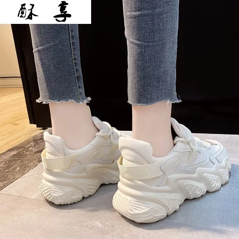 

2021 Spring Women's Vulcanized Shoes Fashion PU Leather White Sneakers Comfortable Platform Women Casual Shoes Zapatillas Mujer