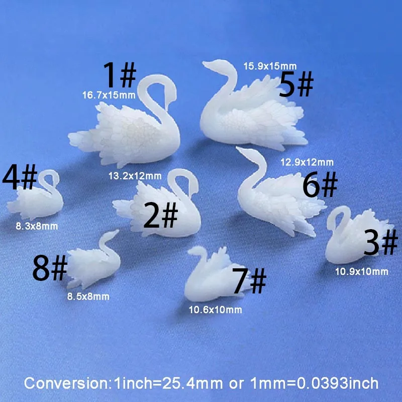 1 шт./лот украшения 3D Лебедь УФ смола для самостоятельного изготовления ногтей
