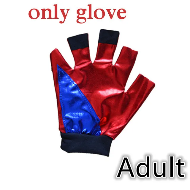 Adult glove Детский костюм Харли Квинн для девочек, косплей, Джокер, отряд самоубийц, рождественские вечерние спортивные куртки с монстрами Харли Квинн, штаны - Цвет: Adult glove