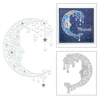 2020 new crescent moon sleeping face metal cutting dies and lace star die cut scrapbooking for crafts card making no stamps sets